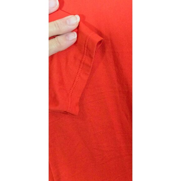 Lane Bryant 18/20 Tunic Tee Long Sleeve Red Curved Hem V-Neck Super Soft - Picture 3 of 5